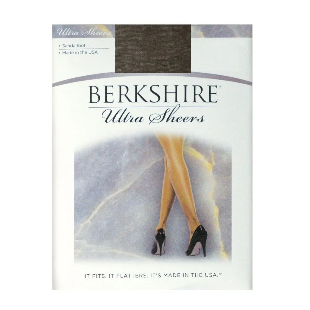 Berkshire womens Ultra Sheer Non-control Top - Sandalfoot Pantyhose, Off Black,